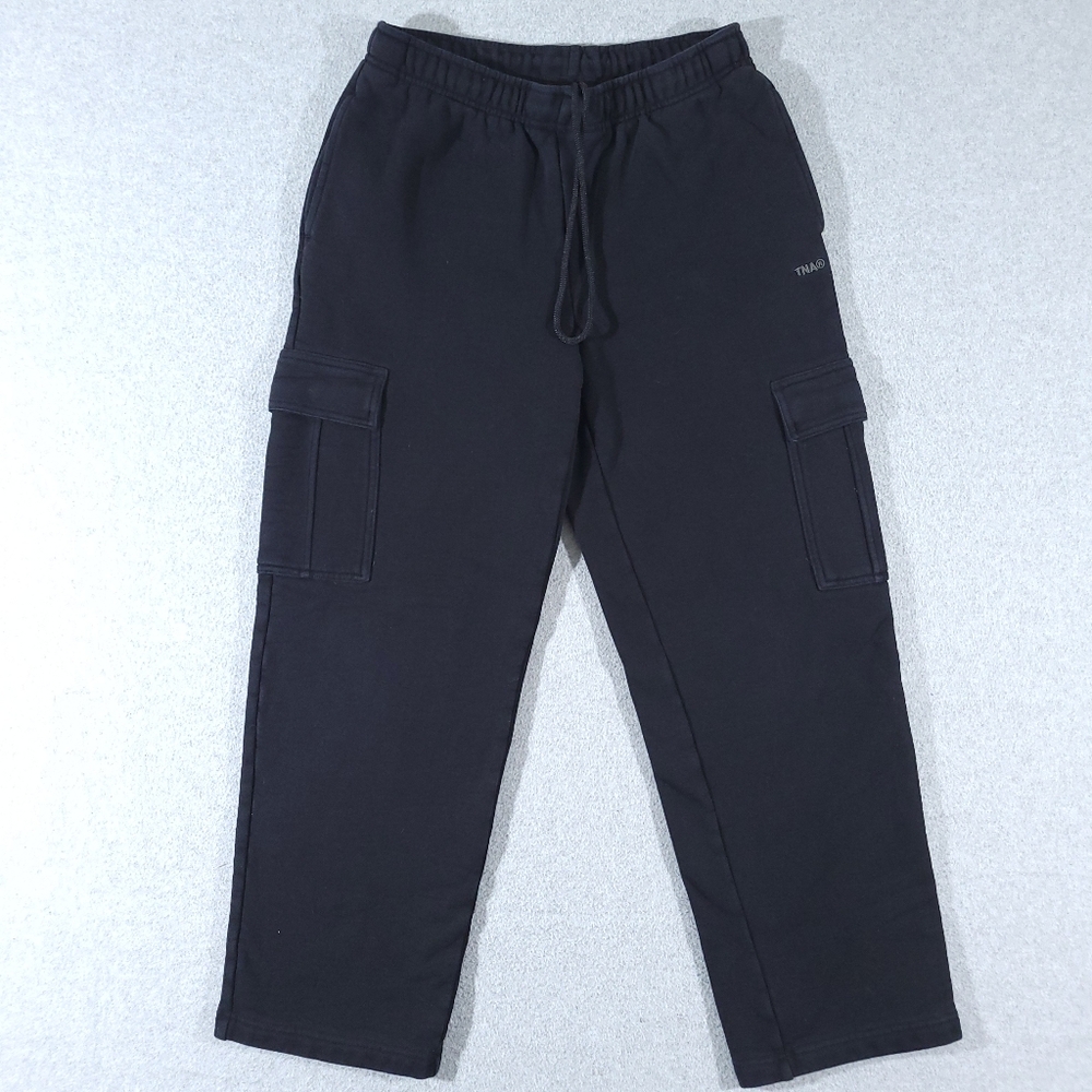 Aritzia TNA SweatFleece Cozy Fleece Mega Fit Cargo Sweatpants Size Medium Black